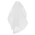 thumbnail image 1 of Kesenlong Floral Embroidered Bridal Veil, White, 36" x 24", 1 of 10