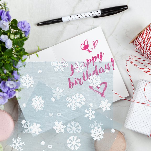 Kesenlong Gauze Roll 15cm 10Yards Christmas Snowflake Tulle Roll Glittering Organza Gauze Snowflake Ribbon for Christmas Decoration Gift Wrapping Party Decoration (Ice Blue)