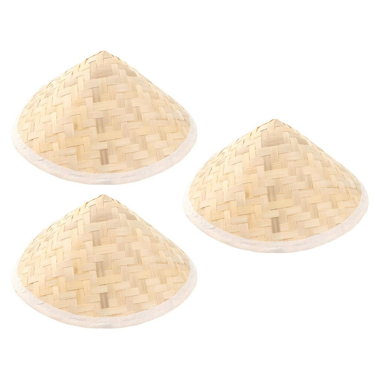 Kesenlong Japanese Chinese Hat: 3pcs Oriental Rice Cap Samurai