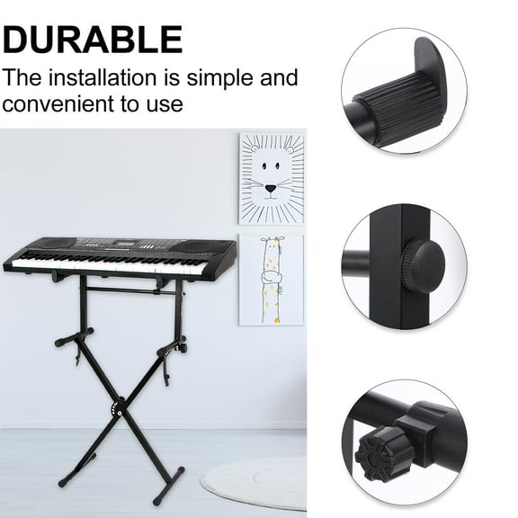 Kesenlong Keyboard Rack Universal Keyboard Stand Electric Organ Stand Rack Piano Keyboard Stand (Black)