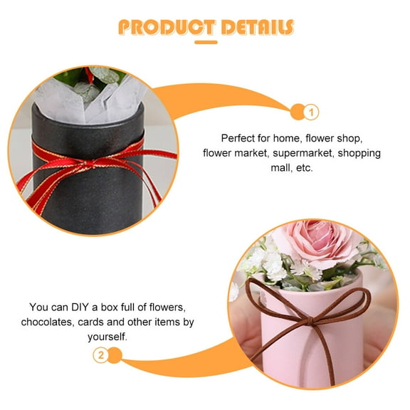 Kesenlong Round Paper Cases 4pcs Small Cardboard Cylinder Flower Wrapping Boxes Wedding Round Gift Boxes