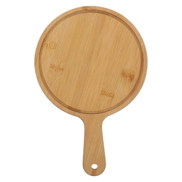 Kesenlong Round Wood Pizza Cutting Board with Grooves - Khaki