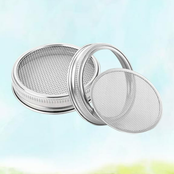 Kesenlong Sprouting Jar 2 Pcs 3.3 Inch Stainless Steel Sprouting Lids for Wide Mouth Jars for Making Organic Sprout in House and Kitchen
