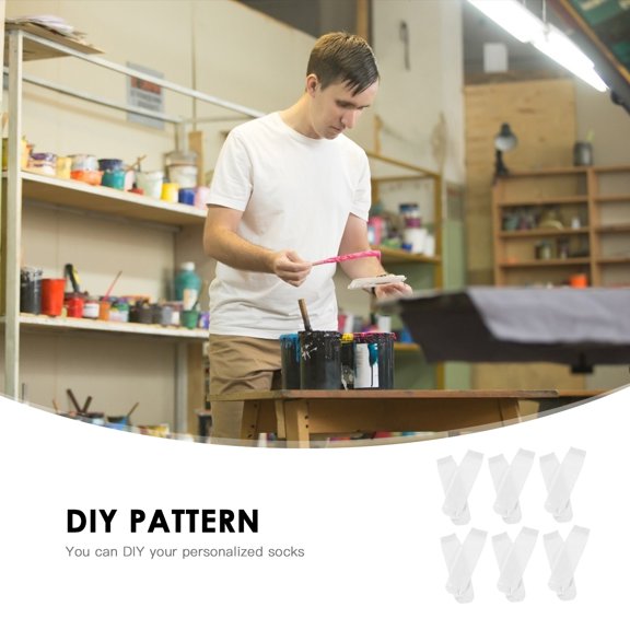 Kesenlong Straight Socks 6 Pairs of Blank White Sublimation Socks Printable Socks Straight Blank Socks