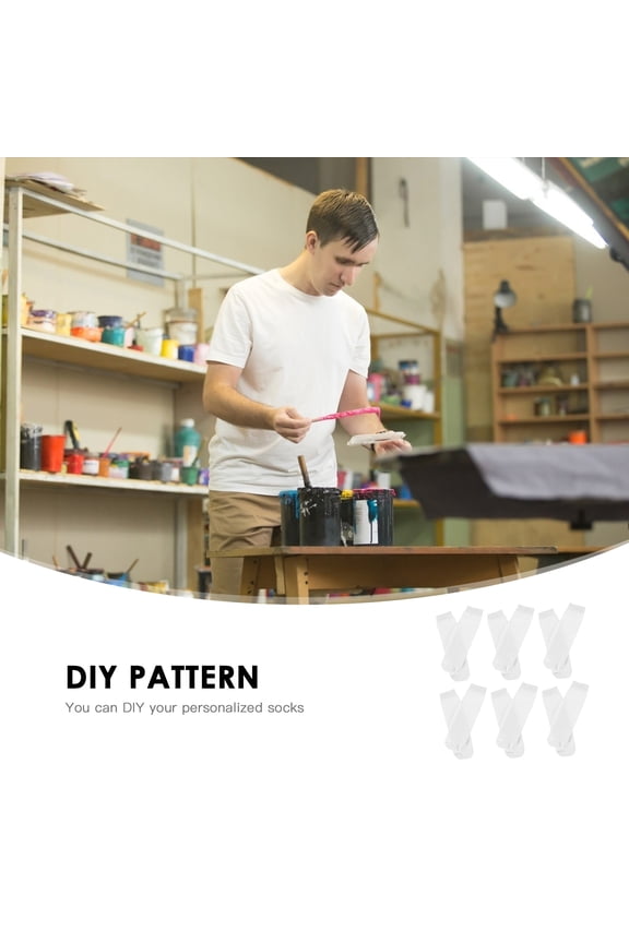 Kesenlong Straight Socks 6 Pairs of Blank White Sublimation Socks Printable Socks Straight Blank Socks