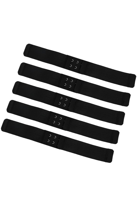 Stretchy Bra Strap 5pcs Bra Extension Buckle Adjustable Stretchy Bands 3.2CM Loose Bra Extension Band with Buckle Underwear Accessories for Women Lady Girl Black