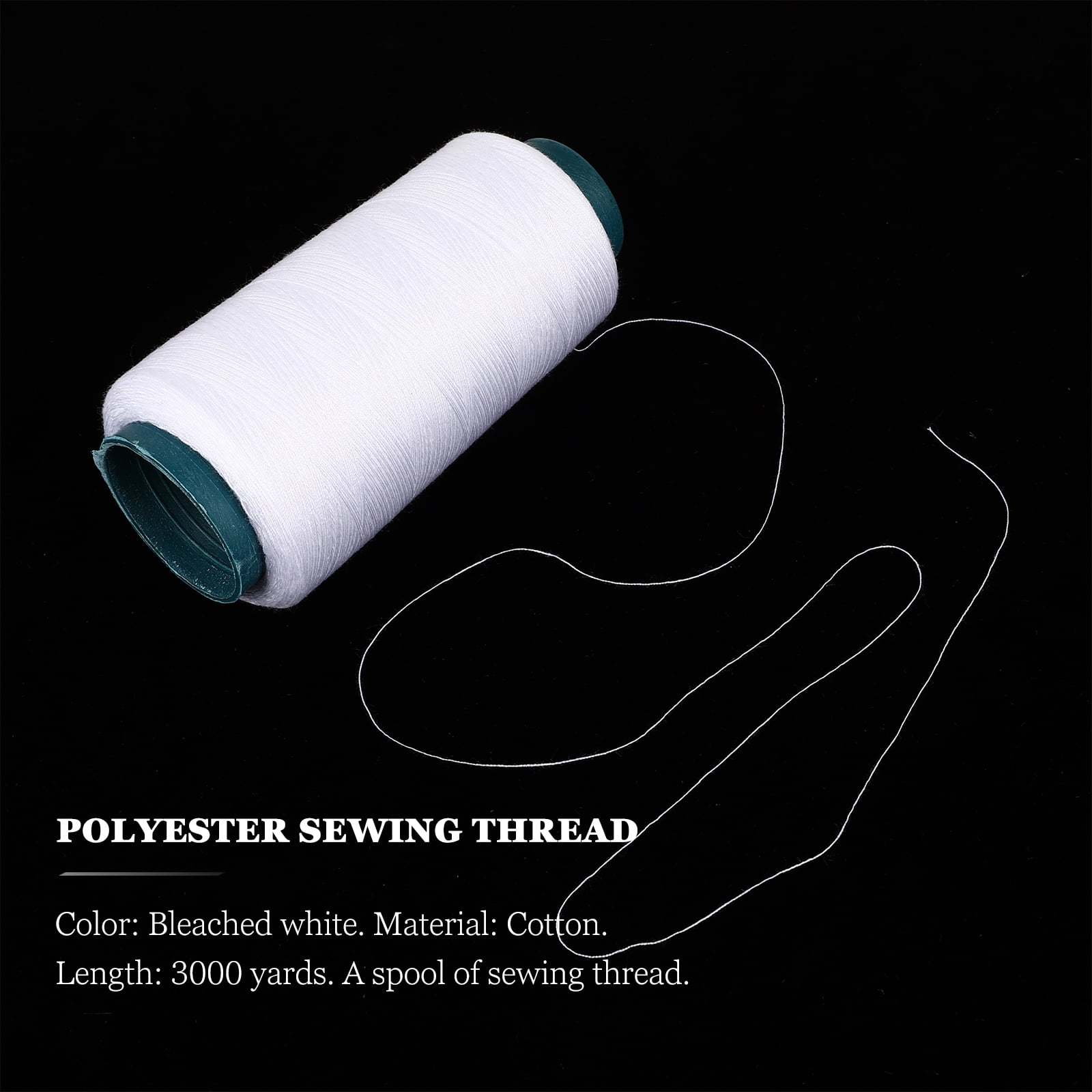 Kesenlong White sewing thread Bleached 3000 Yards Polyester Sewing ...