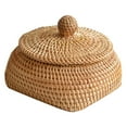 thumbnail image 1 of Kesenlong Woven Seagrass Storage Basket with Lid, 1 of 11
