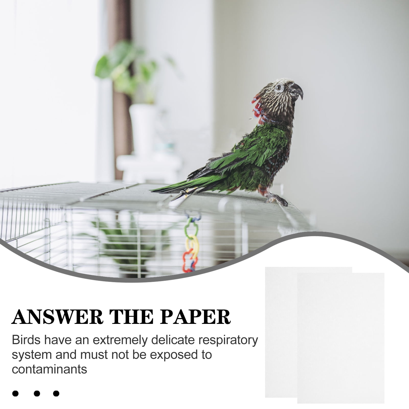 Picture of Kesenlong bird cage mat 100Pcs Disposable Bird Cage Liners Paper ...