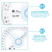Kesenlong circle protractor 2Pcs 360-degree Circle Protractor For Primary School Students Transparent Plastic Goniasmometer Rotating Protractors