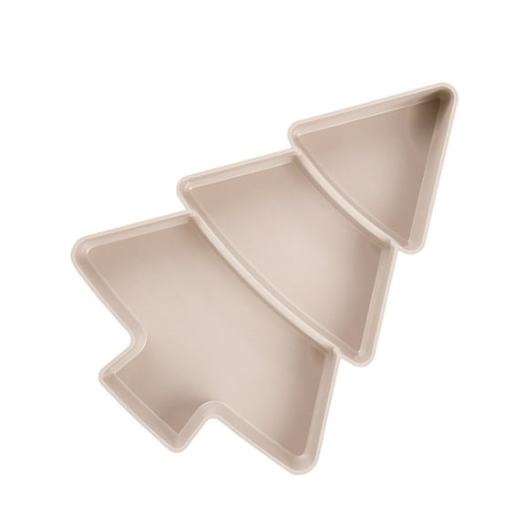 Kesenlong dishes serving tray Creative Christmas Tree Shape Fruit Plate Household Plastic Nuts Snacks Plates Portable Dishes Serving Tray (Light Pink)