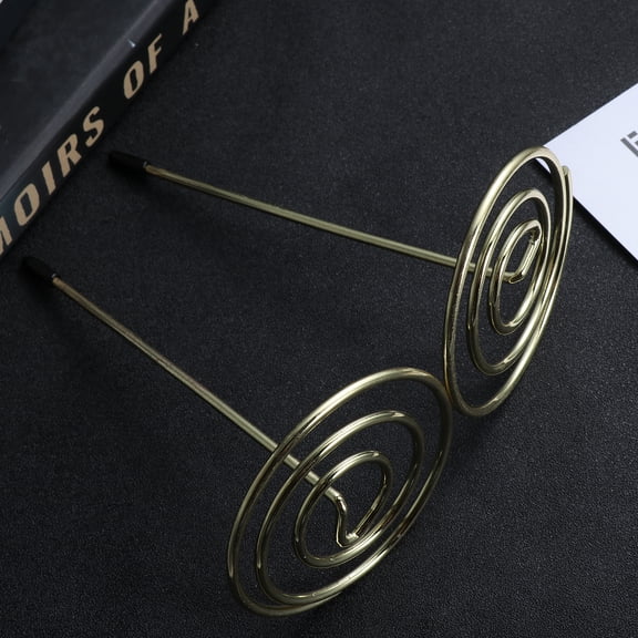 Kesenlong invoice holder 2 Pcs Golden Menu Summons Fork Invoice Document Notes Metal Needle Folder Storage Products for Office Home Kitchen