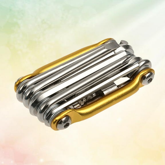 Kesenlong kit set 11 in 1 Road Bike Repair Multi Tools Mountain Bike Cycling Kit Set (Golden)