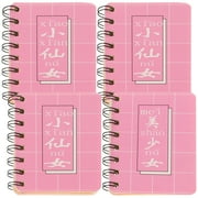 Kesenlong office stationery 4PCS Portable Cartoon Small Fresh Book Thicken Mini Notepad Coil Pocket Notes Office School Supplies Stationery