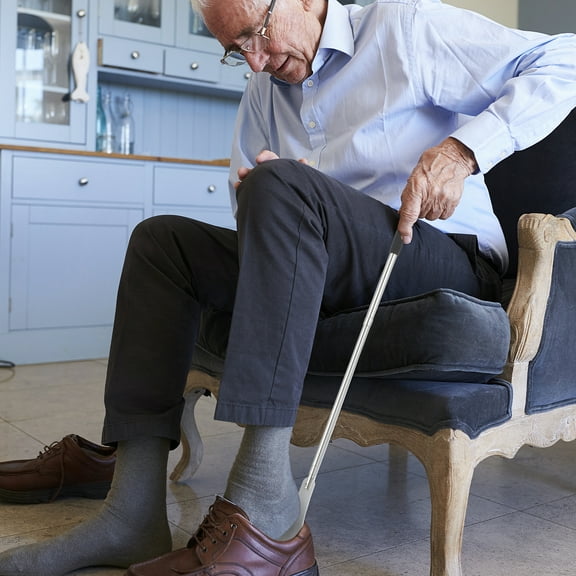 Kesenlong shoe horn Retractable Stainless Steel Shoehorn Metal Shoe Horns Extra Long Shoehorn with Adjustable Handle for Boots and Shoes