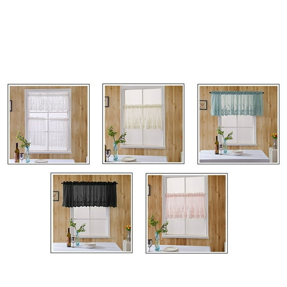 WASHWEPE Half Curtains for Windows Polyester Pink 1Pcs 54x24in