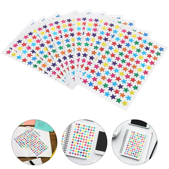 WASHWEPE Colorful Foil Star Stickers Assorted Colors Paper 960Pcs Self Adhesive Decorations