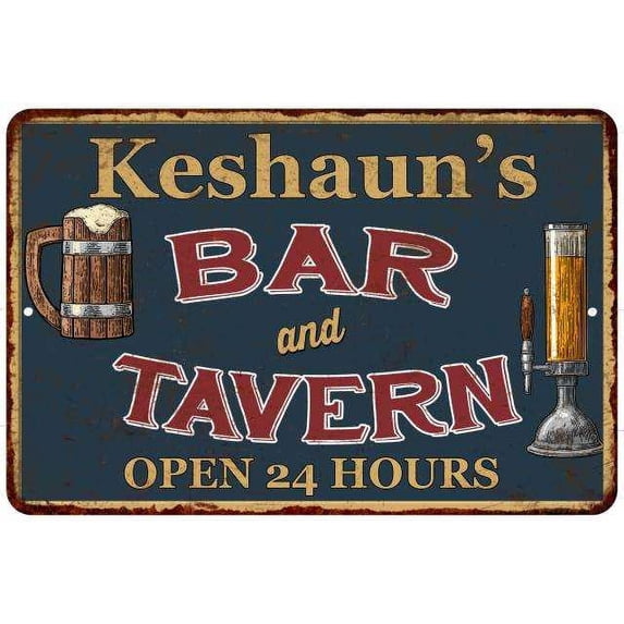 Keshaun's Green Bar & Tavern Gift Rustic Sign 16 x 24 Matte Finish Metal 116240047884