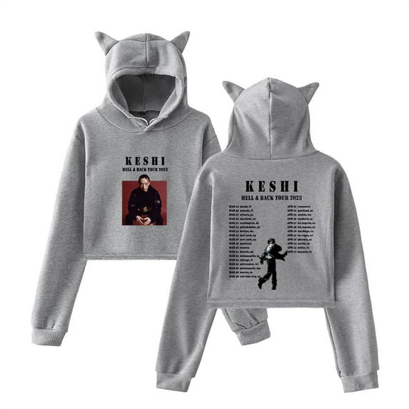 Keshi Hell And Back Tour 2023 Cat Ear Hoodies Fashion Women Bear Ear Sweatshirts