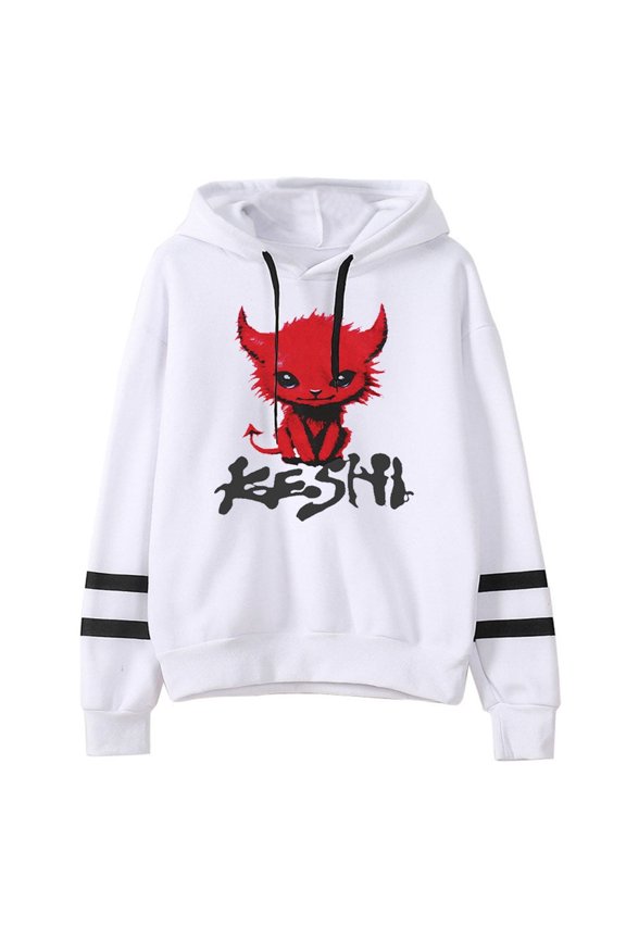 Keshi Monster Logo Merch Pocketless Parallel Bars Sleeve Streetwear Hooded Sweatshirts