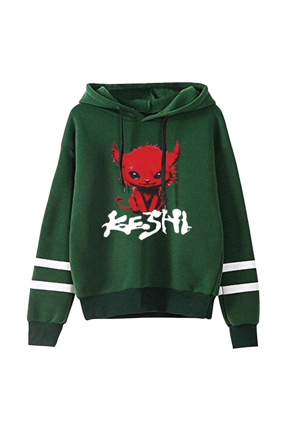Keshi Monster Logo Merch Pocketless Parallel Bars Sleeve Streetwear Hooded Sweatshirts