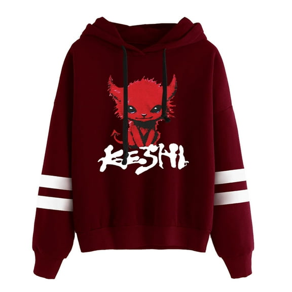 Keshi Monster Logo Merch Pocketless Parallel Bars Sleeve Streetwear Hooded Sweatshirts
