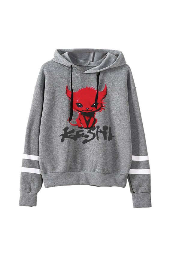 Keshi Monster Logo Merch Pocketless Parallel Bars Sleeve Streetwear Hooded Sweatshirts