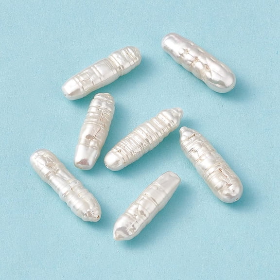 Keshi Pearl 5 pc Baroque Natural Keshi Pearl Beads Oval Seashell color 15~30x6~9x5~7mm Hole: 0.8mm