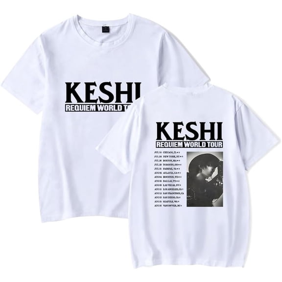 Keshi Requiem US Tour 2025 Merch Short Sleeve T-shirt Unisex Fashion Crew Neck Top