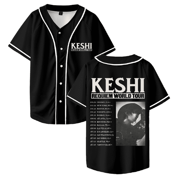 Keshi Requiem World Tour 2025 Baseball Jersey Fashion Streetwear Summer Hip Hop T Shirts