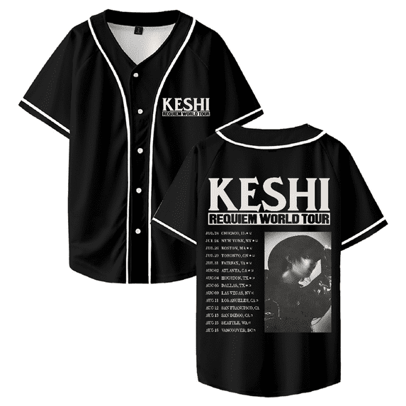 Keshi Requiem World Tour 2025 Baseball Jersey Fashion Streetwear Summer Hip Hop T Shirts