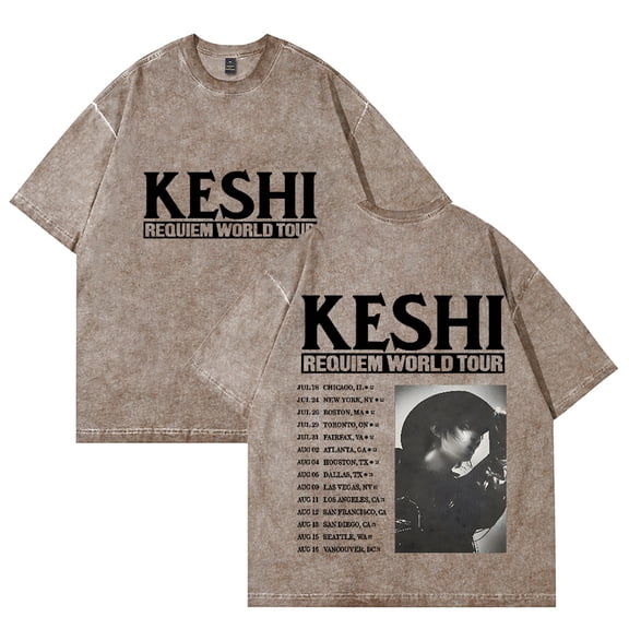 Keshi Requiem World Tour 2025 Cotton Vintage Wash Tee Shirt