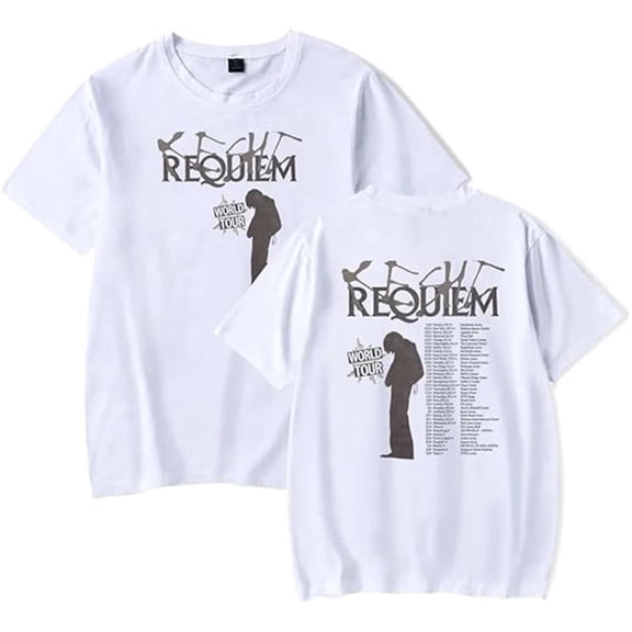 Keshi Requiem World Tour 2025 T-shirt Fashion Print Round Neck Short Sleeve Unisex Casual Wear