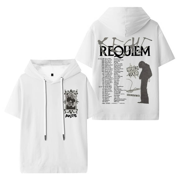 Keshi Requiem World Tour Hooded Short Sleeve Men Women Casual Hoody Fashion Tops