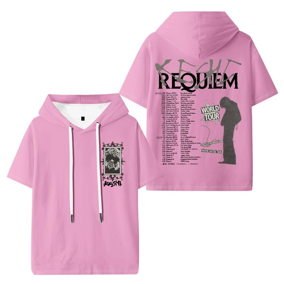 Keshi Requiem World Tour Hooded Short Sleeve Men Women Casual Hoody Fashion Tops