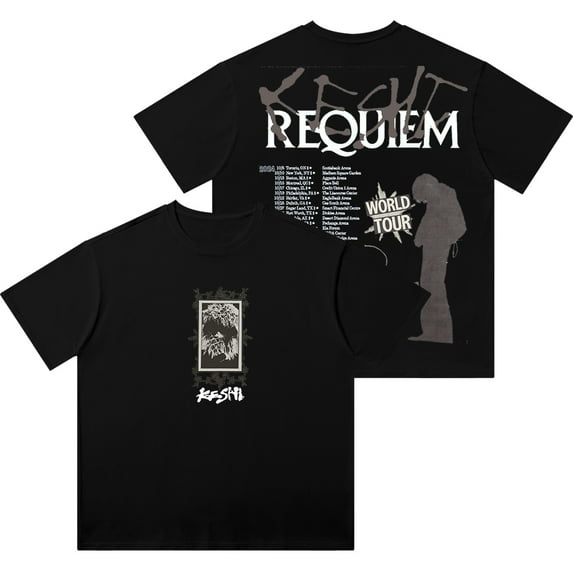 Keshi Requiem World Tour Merch Vintage Wash Cotton T-Shirts Cosplay Women Men Fashion Short Sleeve