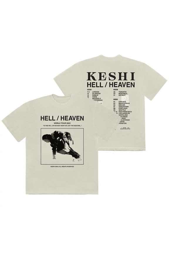 Keshi The Hell Heaven Tour Streetwear Men Women Fashion Oversized Short Sleeve T Shirt Harajuku Tops Male T-shirt