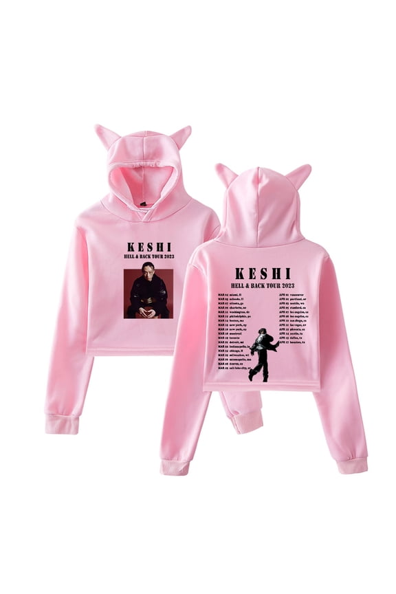 Keshi The HellHeaven Tour Merch Cat Ear Hoodie HipHop Style Streetwear