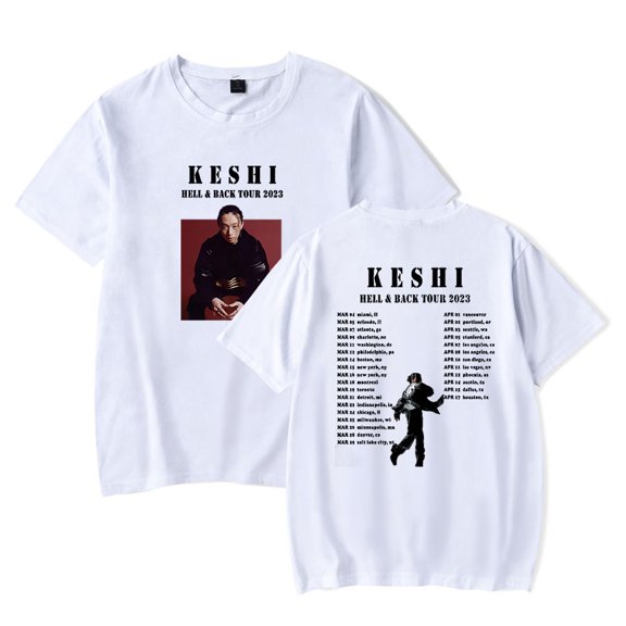 Keshi The HellHeaven Tour Merch Tee Shirt  HipHop Style Short Sleeved