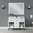 thumbnail image 1 of Kesia 48" Single Bathroom Vanity Set in White with Aosta White Composite Stone Countertop with Mirror, 1 of 8