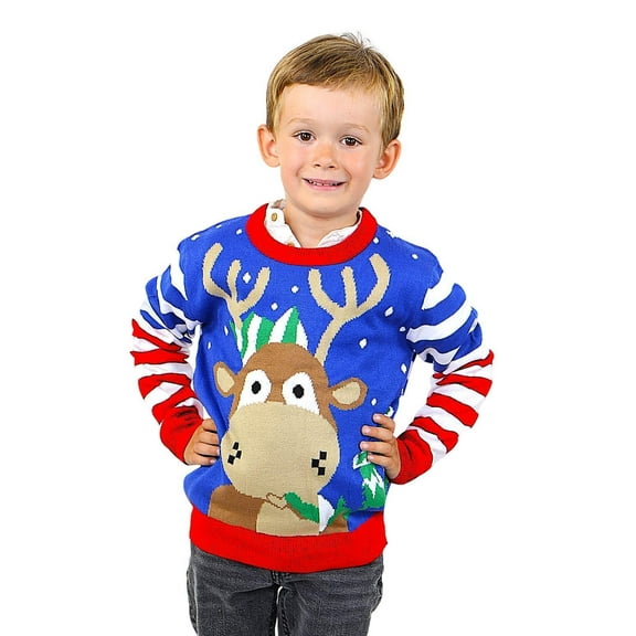 Kesis Kids Christmas Sweater, Children's Acrylic Holiday Pullover for Boys & Girls, 11-12 Years