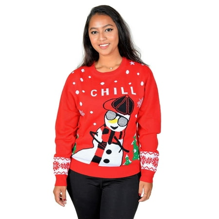Kesis Women's Ugly Christmas Sweater, Long Sleeve Crew Neck Acrylic Holiday Pullover, L
