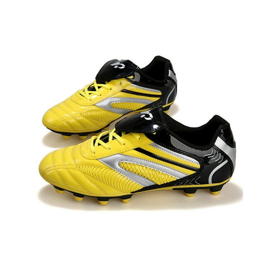 Kesitin Kids Soft Lace Up Trainers Boys Running Comfort Sneakers Nonslip Track Spikes Yellow Long Nail 13c