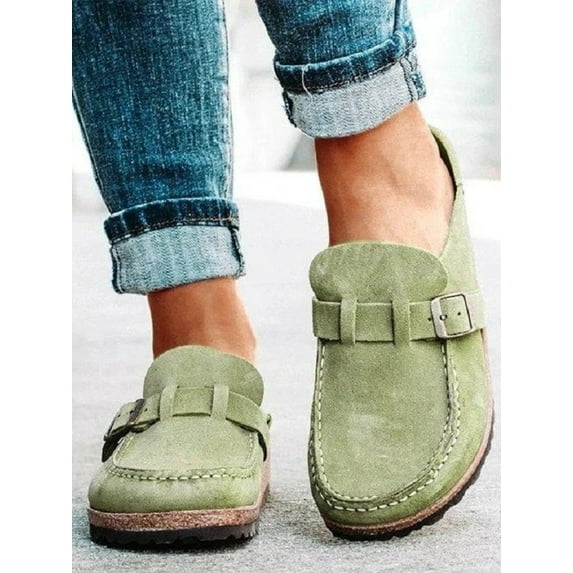 Kesitin Women Backless Trainers Loafer Slip On Flat Non Slip Shoes Casual Summer Beach