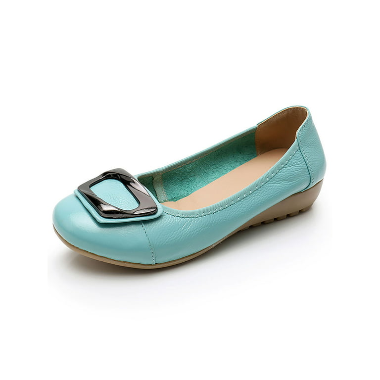 Kesitin Women's Comfortable Lightweight Slip Loafers Soft Wedges Elegant Out Dress Shoe Blue 9 - Walmart.com