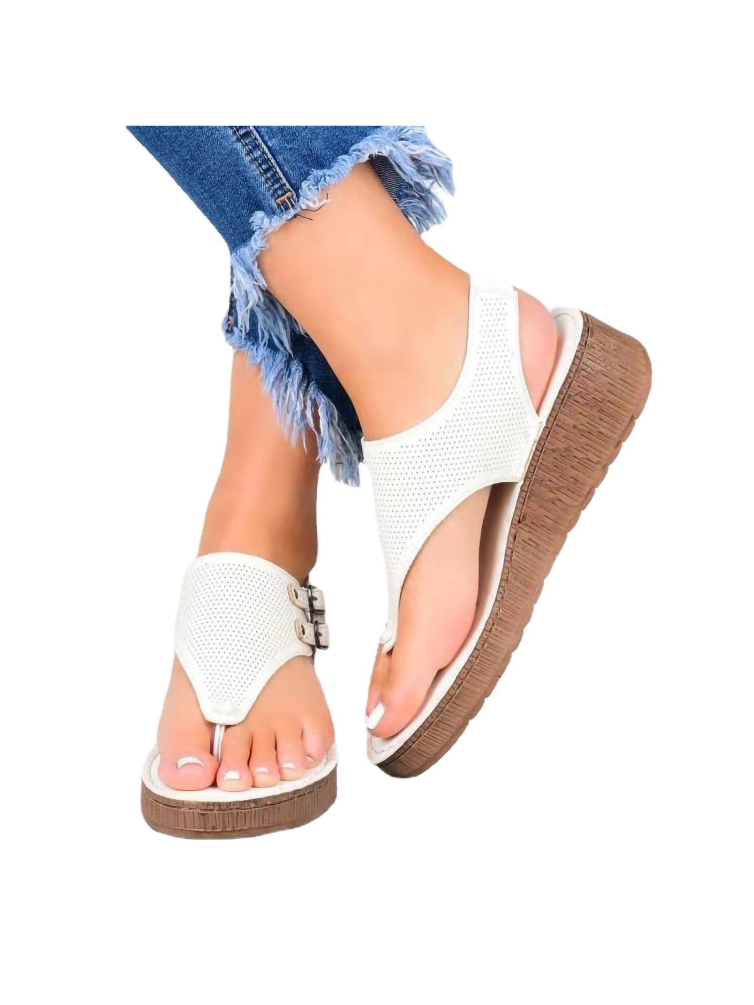 Kesitin Women's Platform Flip Flop Arch Support Comfortable Summer