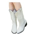 thumbnail image 1 of Kesitin Womens Cowgirl Cowboy Boots Mid Calf Wide Calf Casual Western Boot, 1 of 4