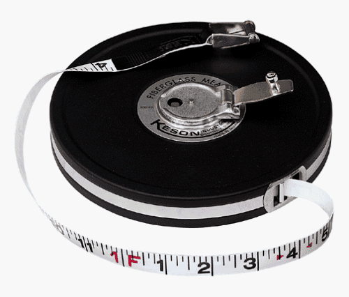 Keson MC1850 Closed Metal Housing Fiberglass Measuring Tape (Graduations: ft., in, 1/8), 50-Foot