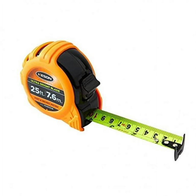Keson PG181025UB 25 Ft. Tape Measure Inches and 10ths with Ultra Bright  Blade