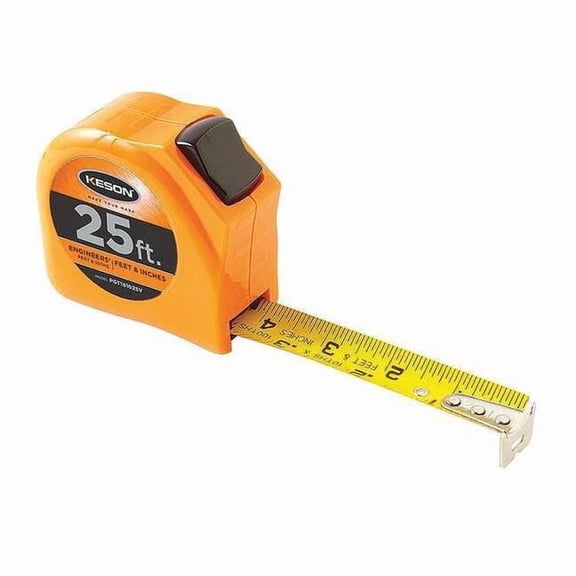 Keson 25 ft Engineer's Tape Measure, 1 in Blade PGT181025V